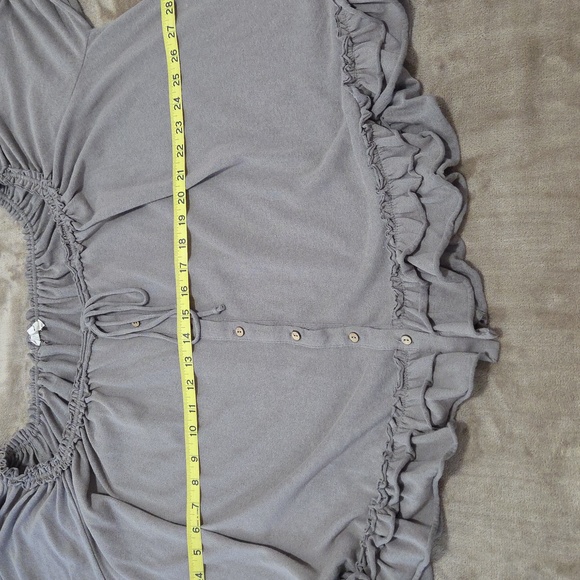 Taupe Ruffled Flowy Top - Picture 5 of 5